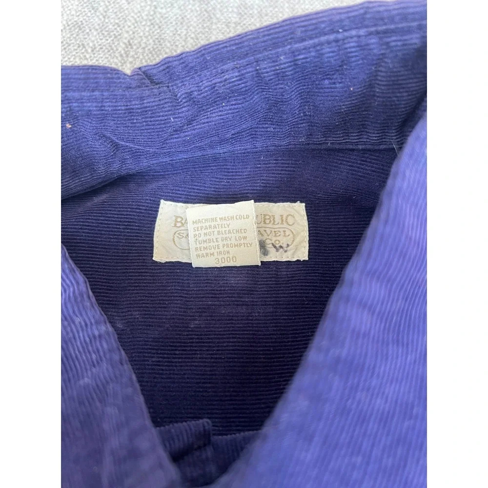 Vintage Banana Republic Corduroy Shirt Mens M Purple Long Sleeve Button Down